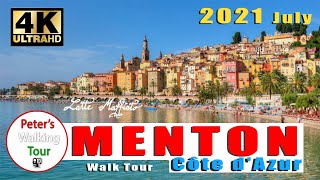 Menton Cote dAzur Francia Riviéra Walking Tour 4k 2021 [upl. by Notled]