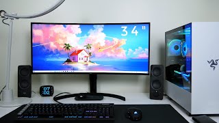 LG 34quot Ultra Wide Curved IPS WQHD Monitor Review 34WN80CB A great monitor for productivity [upl. by Marcos]