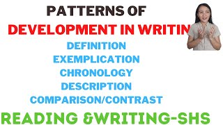 Patterns of development in writing Part 1 Reading and WritingSHS [upl. by Munmro]