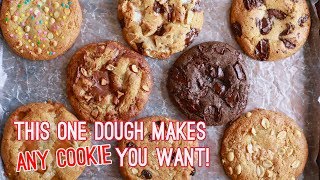 Crazy Cookie Dough One Cookie Recipe with Endless Variations [upl. by Scherman]