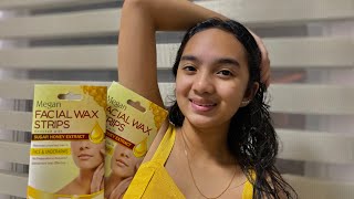 Waxing my armpit using Megan facial wax strips  Mariella Amor [upl. by Wanids]