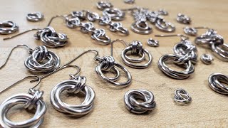 Easy Beginner Chainmaille Earrings [upl. by Elvyn]