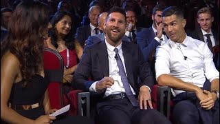 Incroyable échange entre Cristiano Ronaldo et Messi Durant la Cérémonie UEFA 2019 [upl. by Ahseryt]