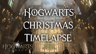 Hogwarts Main Hall Christmas Timelapse  Enchanted Ceiling in Hogwarts Legacy [upl. by Ylreveb]