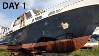 Cleaning the Bilge and Starting wih Interior Fixes  Day 1  Vintage Yacht Restoration Vlog [upl. by Photina]