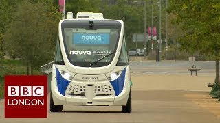 Driverless bus on show at Londons Olympic park – BBC London [upl. by Earl860]