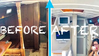 SAILBOAT INTERIOR RESTORATION PROJECT Boat Headliner Installation DIY [upl. by Ellennaj]