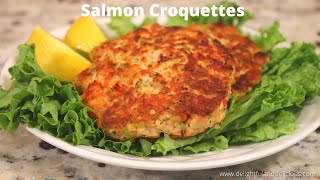 Salmon Croquettes Southern Style  Salmon Patties  Salmon Burgers [upl. by Eldwin424]