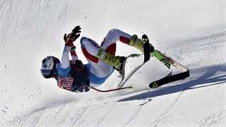 Swiss skier Urs Kryenbuehl crashes on final jump in Kitzbuehel downhill  NBC Sports [upl. by Allen983]