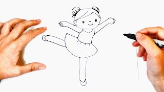 How to draw a Dancing Girl  Dancer Girl Draw Tutorial [upl. by Hurlee439]