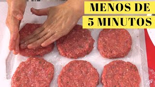 Hamburguesas de carne en MENOS DE 5 MINUTOS Mira qué jugosas [upl. by Grantley109]