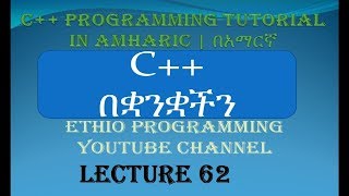 Lecture 62 C Programming Tutorial pointer part 2 in Amharic  በአማርኛ [upl. by Indyc]