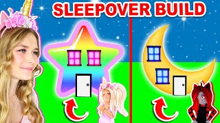 SLEEPOVER Build Challenge With Moody In Adopt Me Roblox [upl. by Ruhtra576]