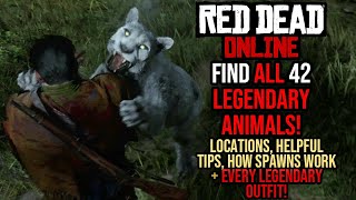 Red Dead Redemption 2 Online LEGENDARY ANIMALS Location Guide Find all 42  EVERY LEGENDARY OUTFIT [upl. by Nalyk]