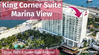 King Corner Suite w Wrap around Balcony  Great Marina VIEWS  Hilton Fort Lauderdale Marina [upl. by Resaec]