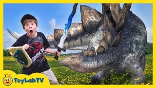 Giant Life Size Dinosaur Showdown at Renaissance Festival Theme Park [upl. by Adnilav]