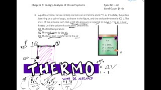 Thermodynamics  44 Ideal Gas Specific Heat example 4 [upl. by Metzger]