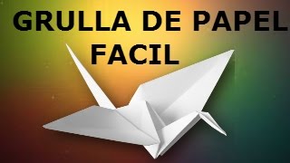 Como hacer una grulla de papel facil origami [upl. by Gervase]