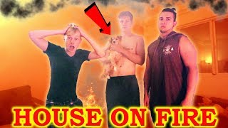 HOUSE ON FIRE PRANK GONE WRONG  LOST PUPPY  Sam Golbach [upl. by Dnomsaj948]