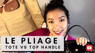 LONGCHAMP LE PLIAGE  COMPARISON  TOTE VS TOPHANDLE  LARGE VS MEDIUM [upl. by Avigdor]