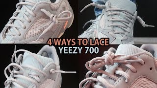 4 NEW WAYS TO LACE YEEZY 700s Featuring Yeezy 700 Inertia With On Feet [upl. by Einomrah]