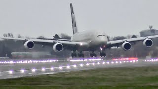 A380 Lands Sideways In Extreme Crosswind [upl. by Tymon]