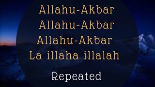 Takbir  Allahu Akbar Repeat [upl. by Fitton]