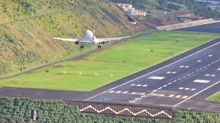 Unbelievable Crosswind Landing TAP A319 Storm Filomena at Madeira Airport [upl. by Adila]