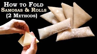 How to fold Samosa perfectly  Roll and Samosa Folding Technique  Aliza In The Kitchen [upl. by Gnous504]