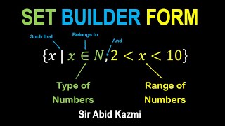 How to Represent a Set in Set Builder Form  Sir Abid  QBHS [upl. by Maroney]