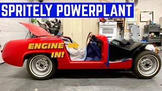 STICKING The ENGINE In An Austin Healey Sprite In MINUTES [upl. by Eelac964]