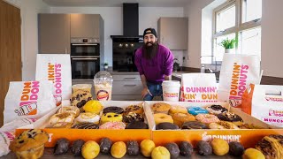 THE ENTIRE DUNKIN DONUTS MENU CHALLENGE  BeardMeatsFood [upl. by Ennoira]