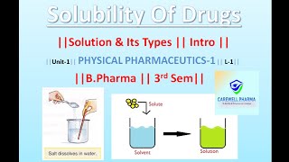 Solubility of Drugs  Physical pceutics L1 Unit 1 Bpharma 3rd sem Carewell Pharma [upl. by Anirdnaxela879]