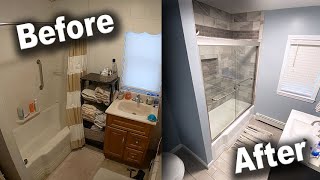 Bathroom Remodel TimeLapse  DIY Renovation Start to Finish [upl. by Eekram921]