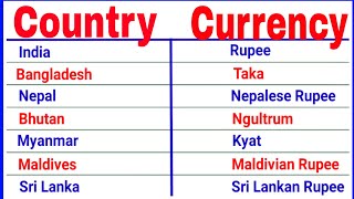 country and currency  countries and currencies [upl. by Akenaj]