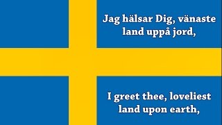 National anthem of Sweden  Sveriges nationalsång ENSE lyrics [upl. by Necyrb]