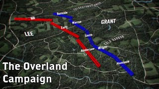 The Wilderness to Cold Harbor Grants Overland Campaign Animated Battle Map [upl. by Tneciv215]