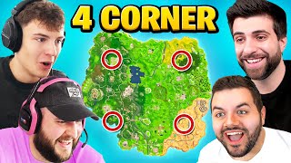 The 4 CORNER Challenge in Fortnite Chapter 1 [upl. by Drewett]