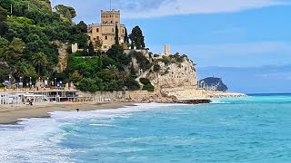 Italy  Liguria  Walking Tour  Finale Ligure  Best Beach🌴 4k [upl. by Miran356]