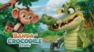 Bandar aur Magarmach ki kahani  Monkey and the Crocodile stroy [upl. by Leuqram]