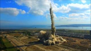 Kents Grain Power Station Chimney DEMOLISHED [upl. by Anonyw207]