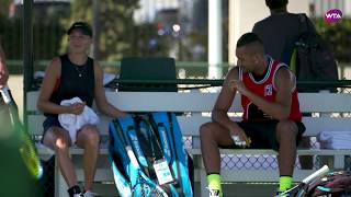 Anisimova and Kyrgios  Indian Wells 2019 Practice [upl. by Mayman529]