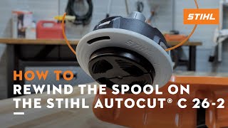 How to Rewind the Spool on the STIHL AutoCut® C 262  STIHL Tutorial [upl. by Alakim983]