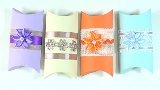 TUTORIAL Cómo hacer cajas de regalo  How to make a Pillow Box [upl. by Bride]