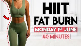 HIIT FAT BURN lose belly fat  40 min Home Workout [upl. by Aikenahs935]