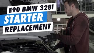 DIY E90 BMW 328i Starter Replacement FASTEST WAY [upl. by Thurnau957]