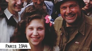 Paris  Liberation in August 1944 in color and HD [upl. by Ahsitul]