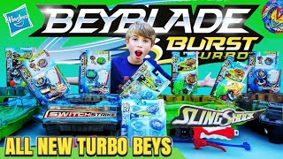 We Got All The New Hasbro Beyblades SO MANY BEYS Epic Beyblade Burst Turbo Unboxing [upl. by Kanal239]