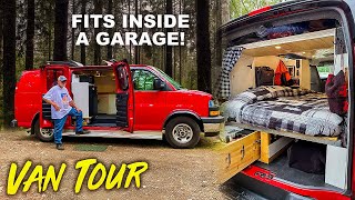 VAN LIFE DIY  Retired Electrician Builds Out Custom GMC Campervan [upl. by Enyamrahs]