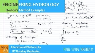 Hortons Infiltration Equation Examples  Engineering Hydrology [upl. by Ytirev752]